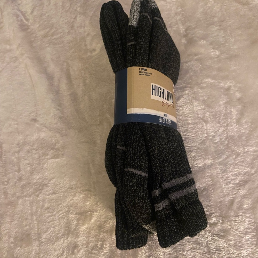 2 pair men boot sock size 6-12